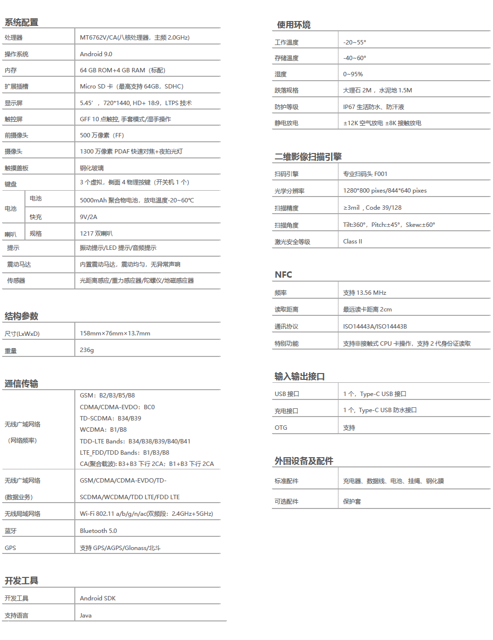 堅果JR007數據采集終端-手持機PDA參數 堅果JR007數據采集終端-手持機PDA參數